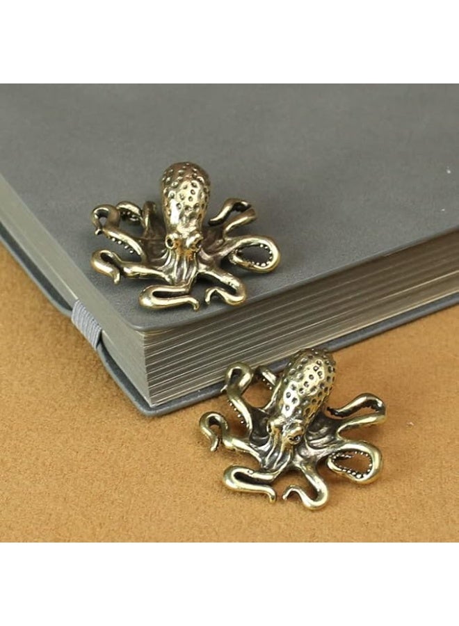MySouqEg | Retro Brass Octopus Ornament Miniatures Sea Animal Figurines Desktop Copper Tea Pet Craft Home Decorations Gif - Image 4
