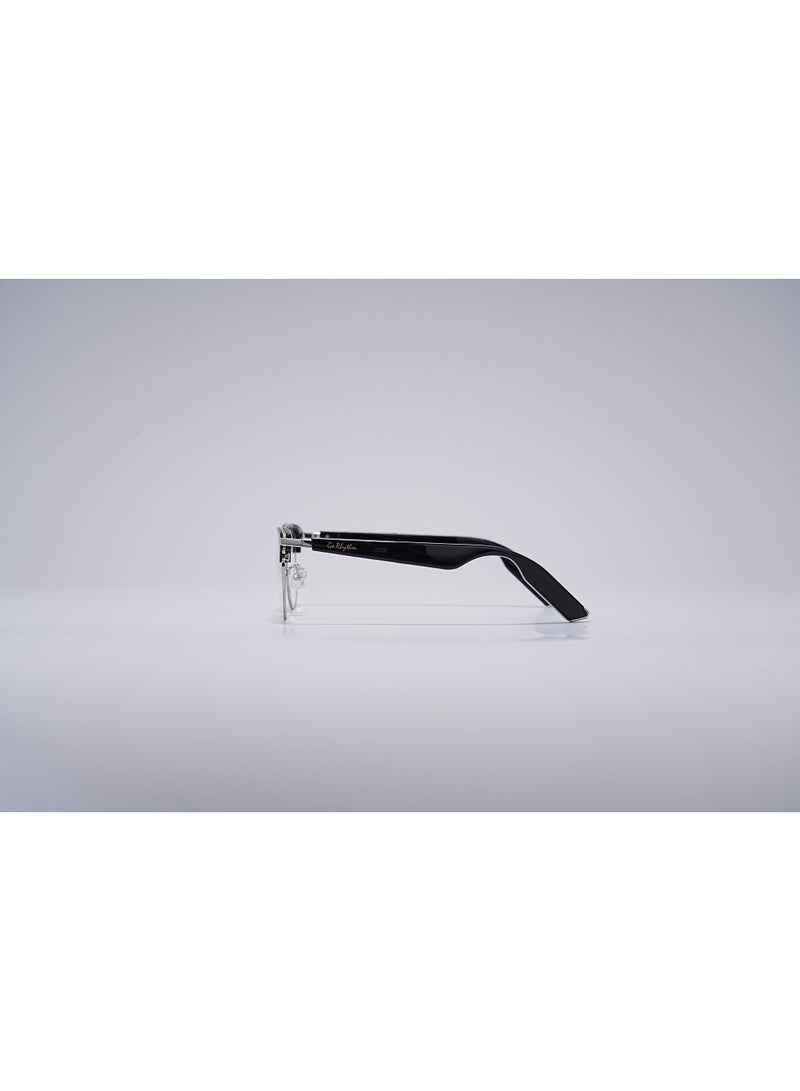 GoRhythm Glasses,Go Rhythm Ai Translation smart glasses with ai assistant app,Bluetooth audio glasses-Silver frame with black temples - Image 2