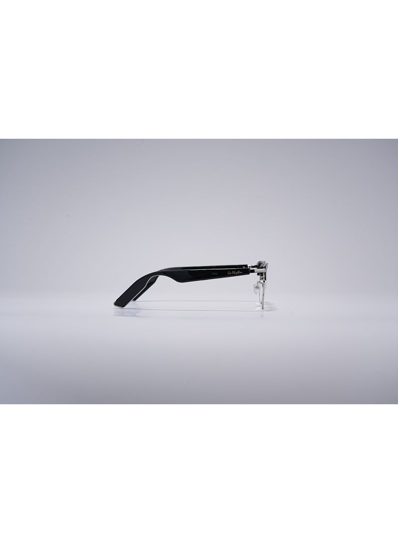 GoRhythm Glasses,Go Rhythm Ai Translation smart glasses with ai assistant app,Bluetooth audio glasses-Silver frame with black temples - Image 3