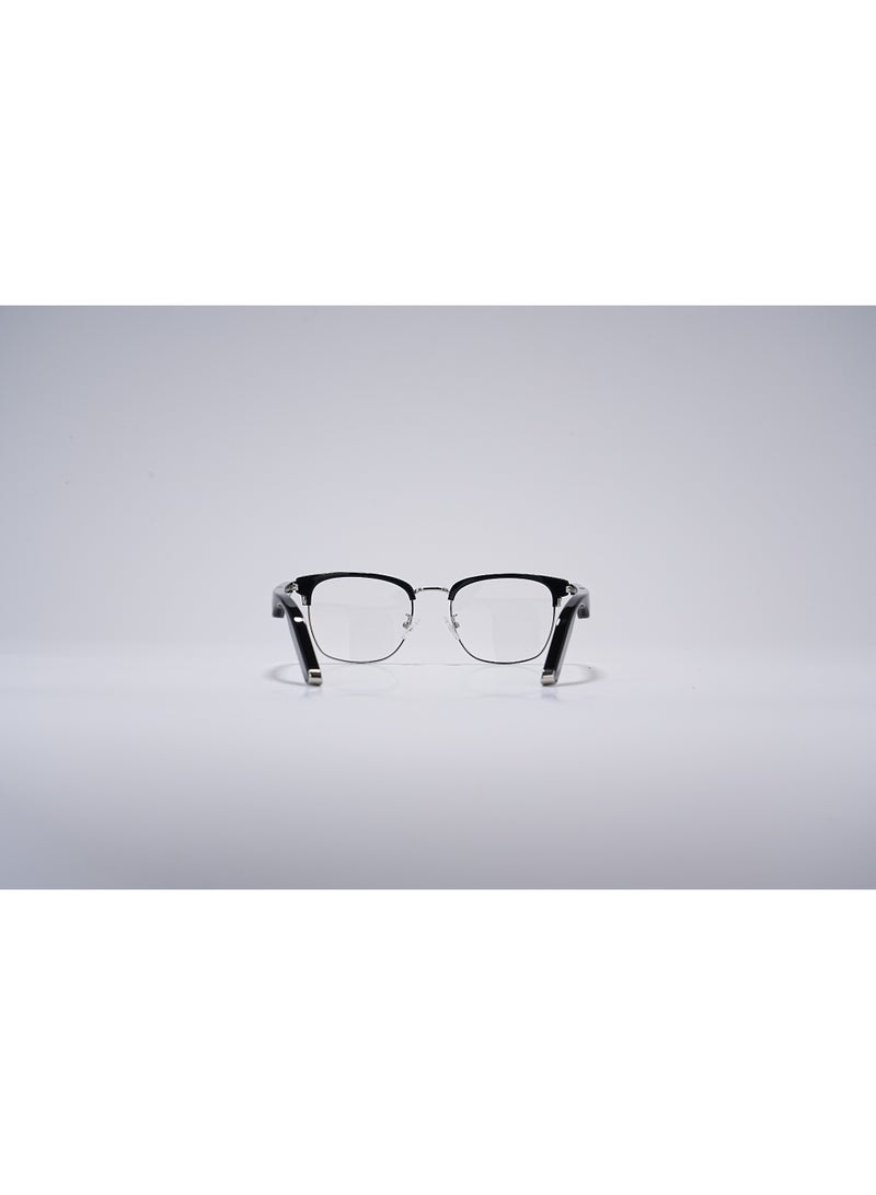 GoRhythm Glasses,Go Rhythm Ai Translation smart glasses with ai assistant app,Bluetooth audio glasses-Silver frame with black temples - Image 4