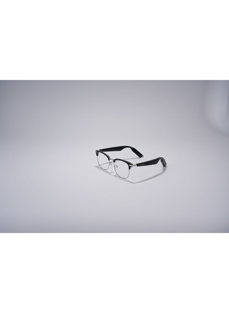 GoRhythm Glasses,Go Rhythm Ai Translation smart glasses with ai assistant app,Bluetooth audio glasses-Silver frame with black temples - Image 5