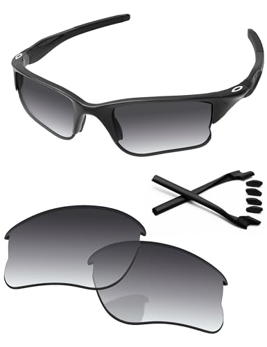 PapaViva Replacement Lenses Rubber Kits for Oakley Half Jacket 20 XL OO9154 62mm Sunglass Gray Gradient Nonpolarized - Image 1