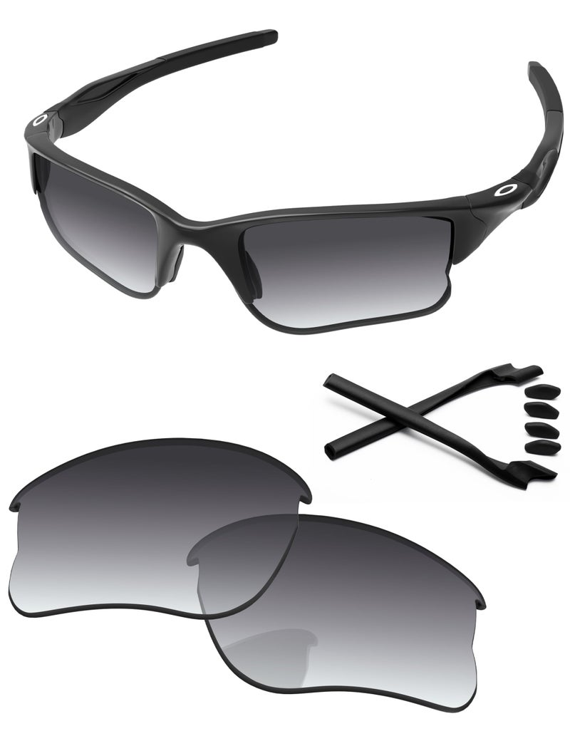 PapaViva Replacement Lenses Rubber Kits for Oakley Half Jacket 20 XL OO9154 62mm Sunglass Gray Gradient Nonpolarized - Image 2