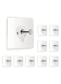 LDQ 10 Pack Self Adhesive Plastic Wall Hooks - Heavy Duty 5.9 lbs Max - Picture Hangers for Home and Office Decor, Easy Hooks for Wall Decoration  - Image 1