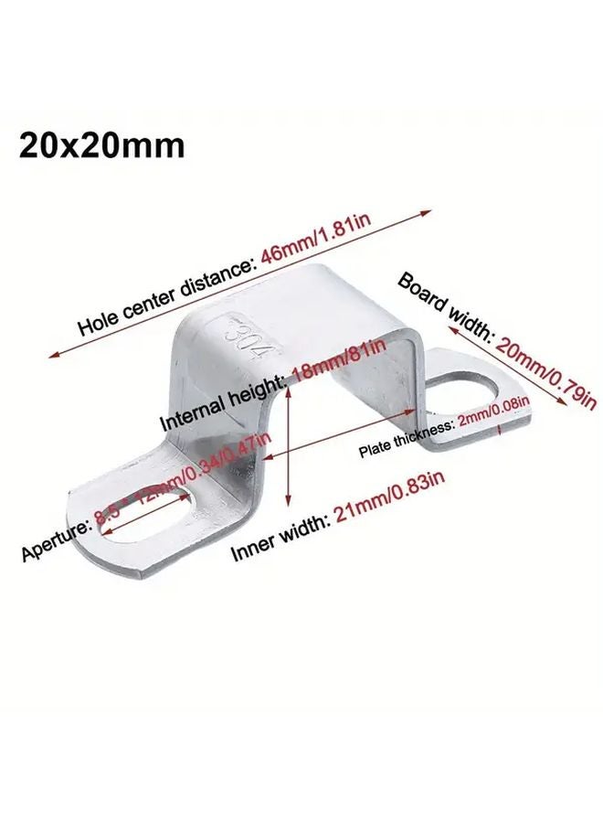 Heavy Duty 304 Stainless Steel Hose Clamp 20x20 M Shape Design For Plumbing HVAC Industrial - Image 1