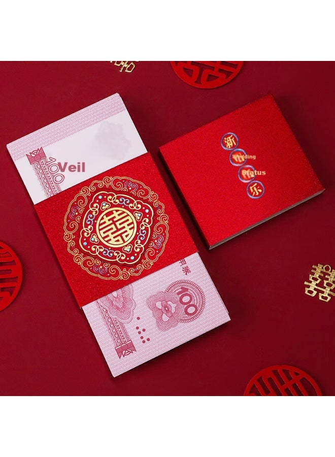 Dipple Deepur Wedding Money Envelope Set, Bridal Dowry Money Wrap With Double Happiness Character, Wedding Red Packet 10-pack - Image 3