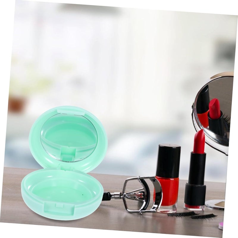Empty Blush Compact with Mirror for DIY Contour and Highlighter Pressing Portable Makeup Storage Box for Travel Refillable Cosmetic Case with Powder Puff Holder - Image 4