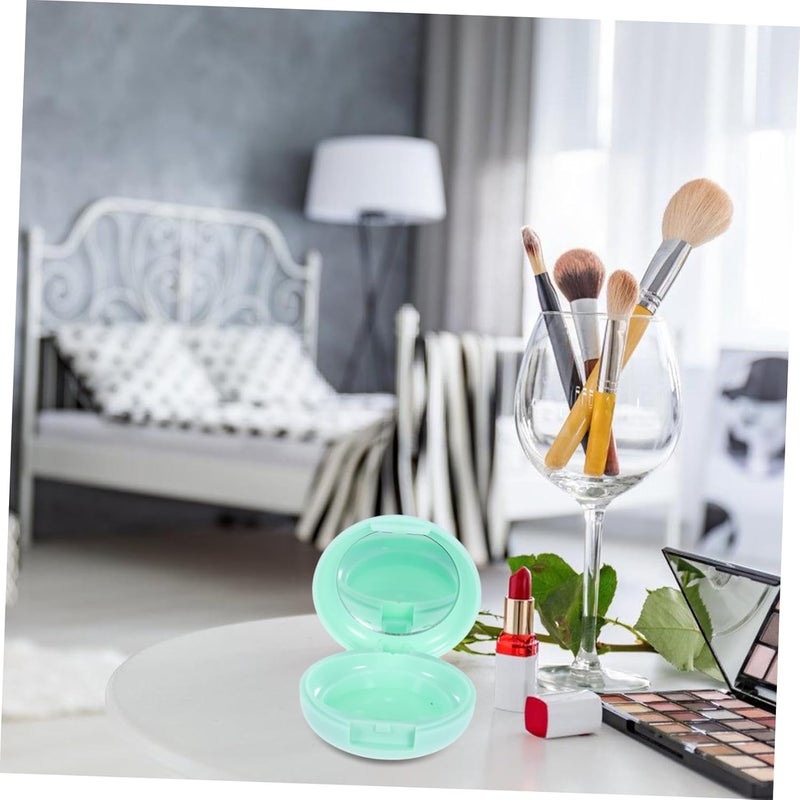 Empty Blush Compact with Mirror for DIY Contour and Highlighter Pressing Portable Makeup Storage Box for Travel Refillable Cosmetic Case with Powder Puff Holder - Image 5