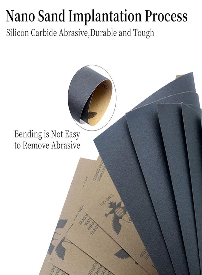 VRKET Sandpaper, 100Pcs 120 to 5000 Assorted Grit Wet Dry Sandpaper (100 pcs Sandpaper) - Image 3