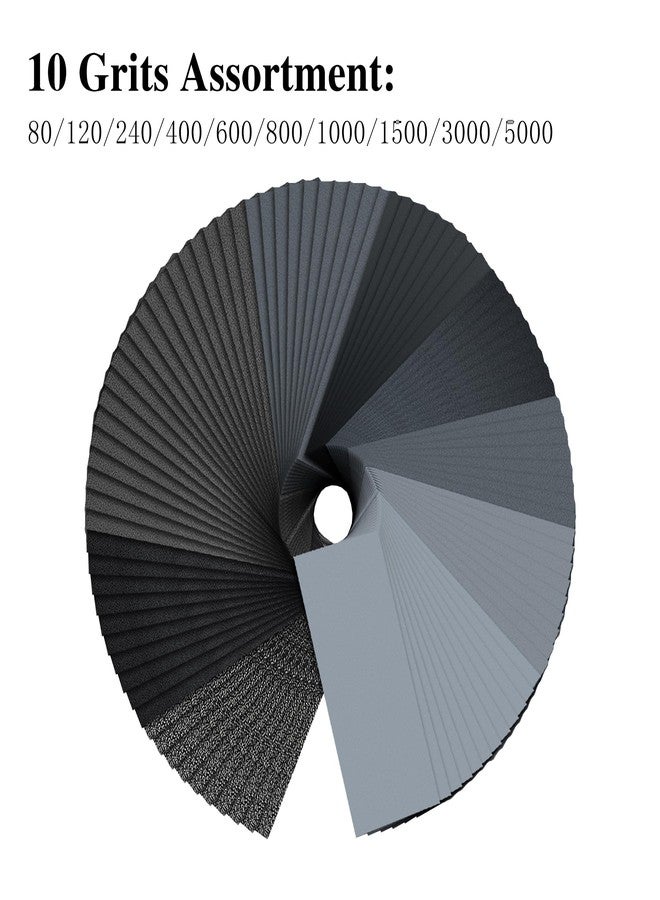 VRKET Sandpaper, 100Pcs 120 to 5000 Assorted Grit Wet Dry Sandpaper (100 pcs Sandpaper) - Image 2