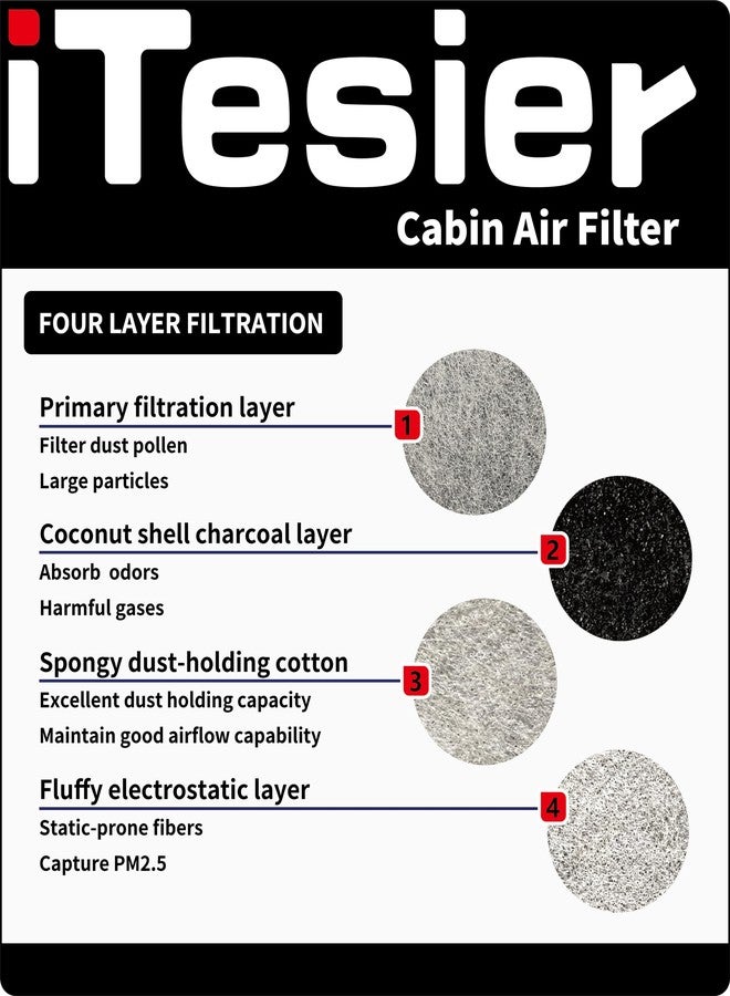 ITESIER Engine Cabin Air Filter kit for Tacoma 3.5L (2016 2017 2018 2019 2022 2021 2022 2023), Replaces 17801-0P100, 87139-YZZ09 - Image 3