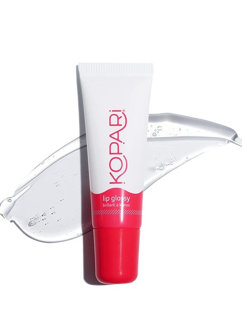 Kopari Coconut Lip Glossy - Clear Lip Oil Gloss, Sheer Non Stick Gloss, Hydrating and Moisturizing, Infused with Shea Butter & Squalane, Clear