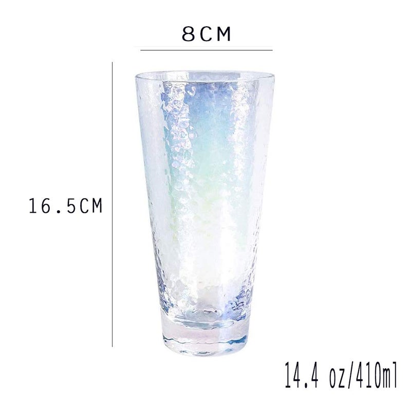 HOMEE Highball Glasses Set of 6-14 oz Tall Drinking Glasses - Colorful Heavy Base Tall Glass Cups - Mojito, Bourbon, Iced Tea, Water, Soda, Juice, Tequila, Cocktail, Glassware Sets - Image 3