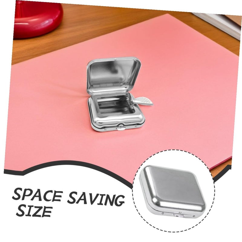 2pcs Mini Travel Ashtray with Lid Portable Metal Car Ashtray - Image 4