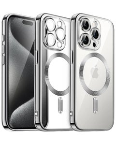 ZOOMEE Camera Lens Full Protection With MagSafe Wireless Charging Electroplated Shockproof Soft TPU Phone Cover For iPhone 15 Pro Max 6.7-Inch Silver  - Image 1