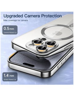 ZOOMEE Camera Lens Full Protection With MagSafe Wireless Charging Electroplated Shockproof Soft TPU Phone Cover For iPhone 15 Pro Max 6.7-Inch Silver  - Image 4