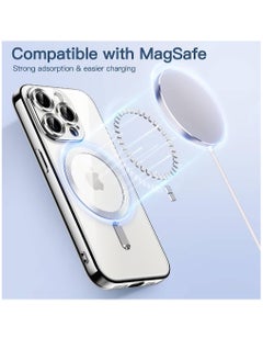 ZOOMEE Camera Lens Full Protection With MagSafe Wireless Charging Electroplated Shockproof Soft TPU Phone Cover For iPhone 15 Pro Max 6.7-Inch Silver  - Image 3