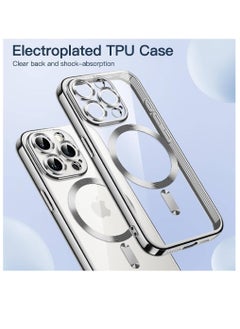ZOOMEE Camera Lens Full Protection With MagSafe Wireless Charging Electroplated Shockproof Soft TPU Phone Cover For iPhone 15 Pro Max 6.7-Inch Silver  - Image 2
