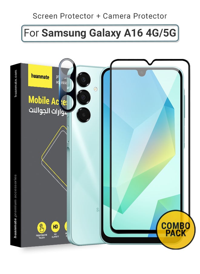 huanmate 2 in 1 Samsung Galaxy A16 4G/5G Screen & Camera Protector - High Transparency Full Coverage Shield for Scratch & Impact Protection - Screen & Camera Protector for Samsung Galaxy A16 4G/5G - Image 1