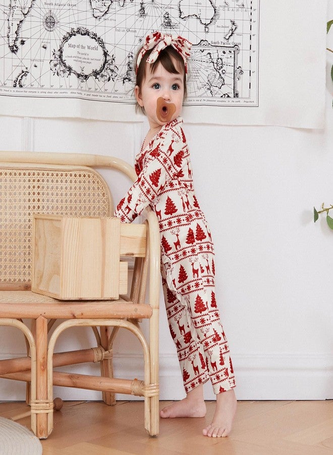 FOCUSNORM Toddler Christmas Baby Boy Girl Outfits Infant Fall Winter Clothes Cute Christmas Tree Jumnpsuit Long Sleeve Romper (Red Christmas A, 0-3 Months) - Image 2