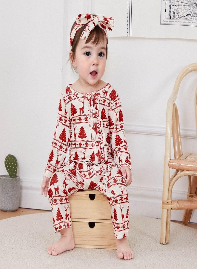 FOCUSNORM Toddler Christmas Baby Boy Girl Outfits Infant Fall Winter Clothes Cute Christmas Tree Jumnpsuit Long Sleeve Romper (Red Christmas A, 0-3 Months) - Image 5