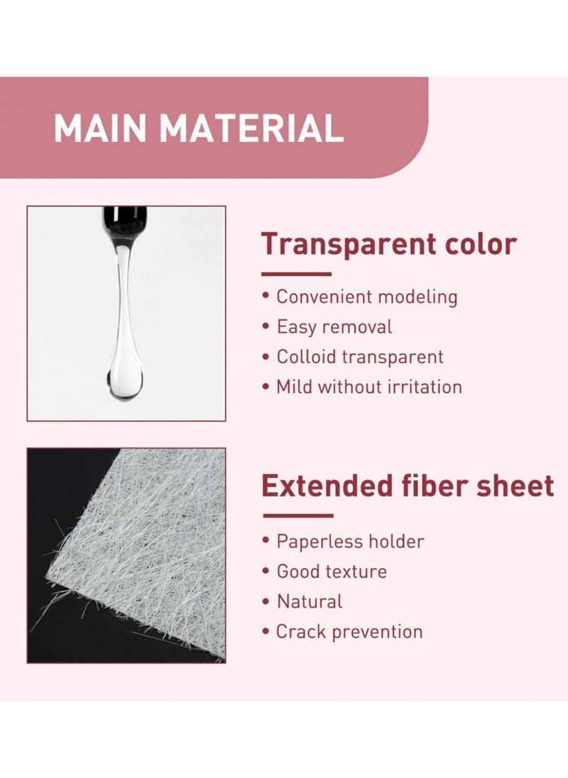 Excefore - Nail Extension Kit Magical Silk Extension Gel with Fiberglass Nail Wrap Form Quickly & Easily Extension Repair Natural Look Nail Art, Complete Nail Art Solution - Image 1