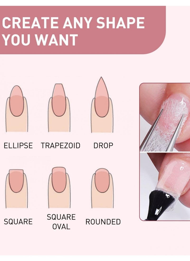 Excefore - Nail Extension Kit Magical Silk Extension Gel with Fiberglass Nail Wrap Form Quickly & Easily Extension Repair Natural Look Nail Art, Complete Nail Art Solution - Image 1