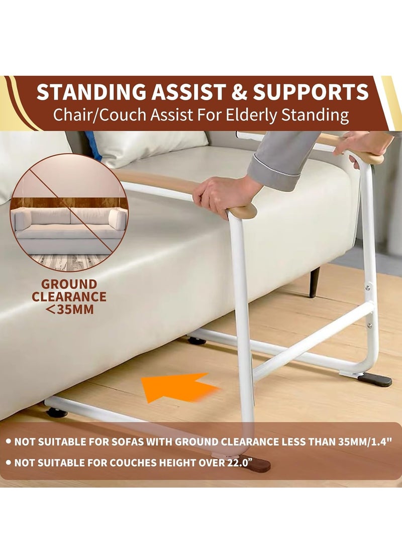 XiuWoo Metal Chair Couch Stand Assist, Chair Couch Lift Assist, Standing aids & Supports Devices for Supports Grab Bar Help Patient Stand Up Mobility in The Recliner Chair, Sofa, Toilet with Wood Handle - Image 4