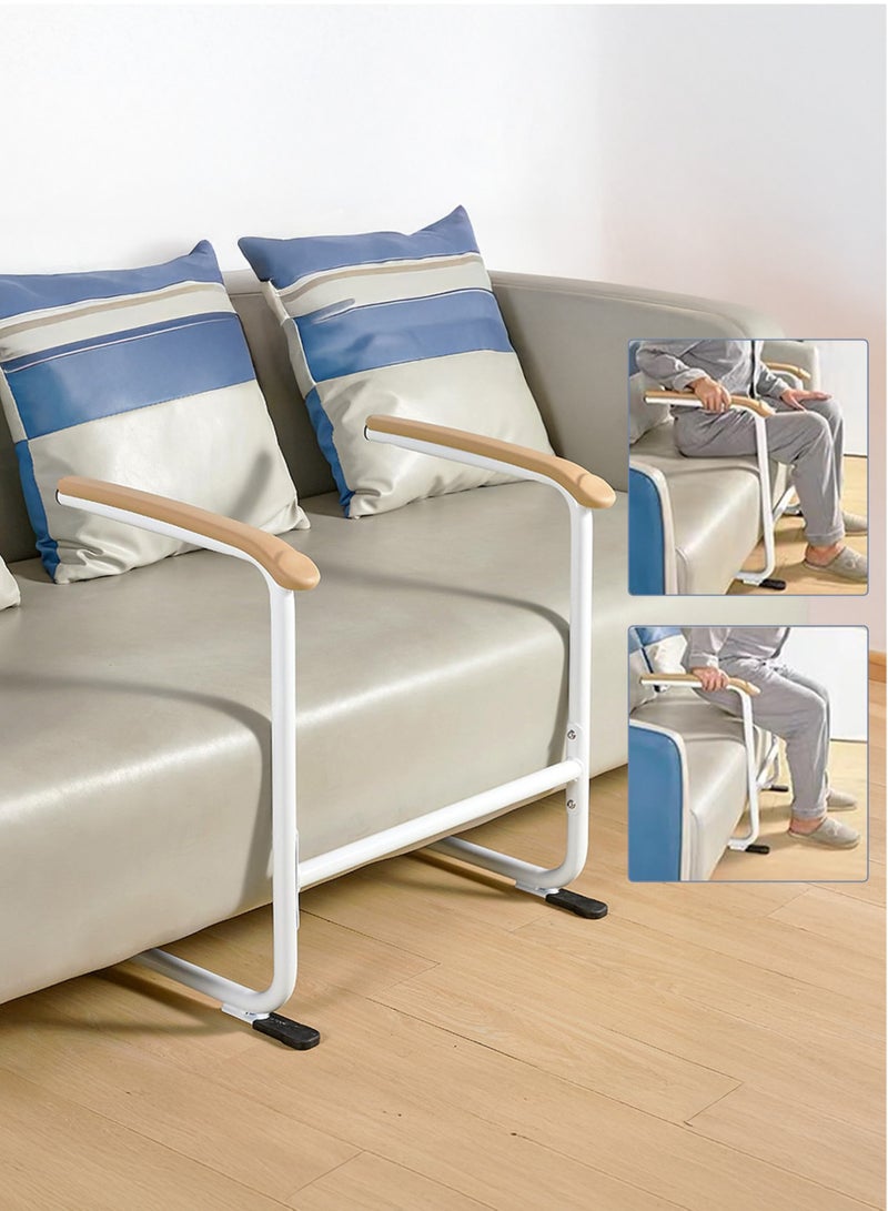 XiuWoo Metal Chair Couch Stand Assist, Chair Couch Lift Assist, Standing aids & Supports Devices for Supports Grab Bar Help Patient Stand Up Mobility in The Recliner Chair, Sofa, Toilet with Wood Handle - Image 1