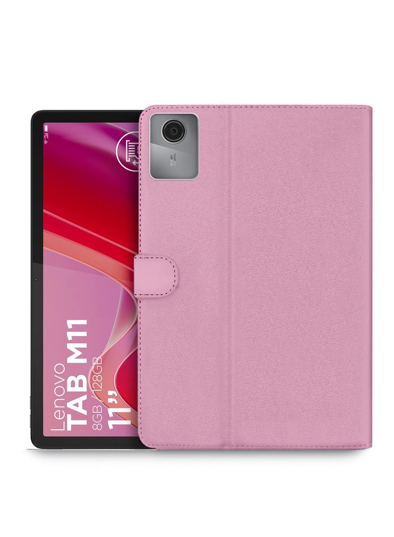 اوميكر غطاء واقي لقطة Lenovo Tab M11 2024 بحجم 11 بوصة مصنوع من الجلد الصناعي مع إغلاق مغناطيسي (TCFPSR) - وردي فاتح - Image 1