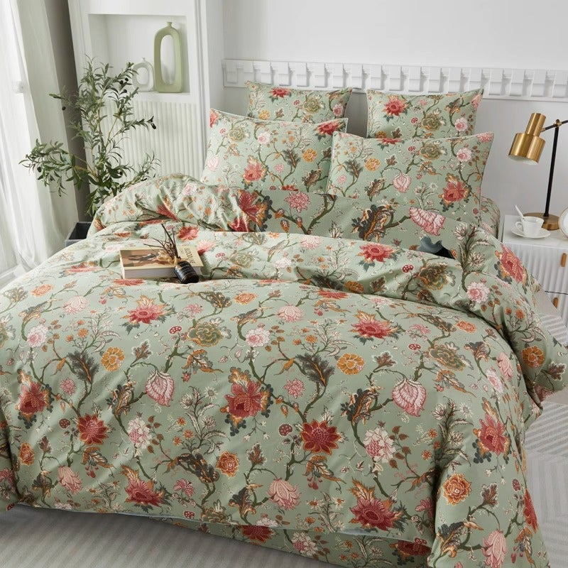 Full Size 3pcss Summer Floral Colorful Small Floral Duvet Cover 3pcs Set (1 Duvet Cover + 2 Pillowcases) Pastoral Style Breathable Microfiber Soft Machine Washable All Seasons Available Does Not Include Duvet Insert And Pillow Inserts - Image 4
