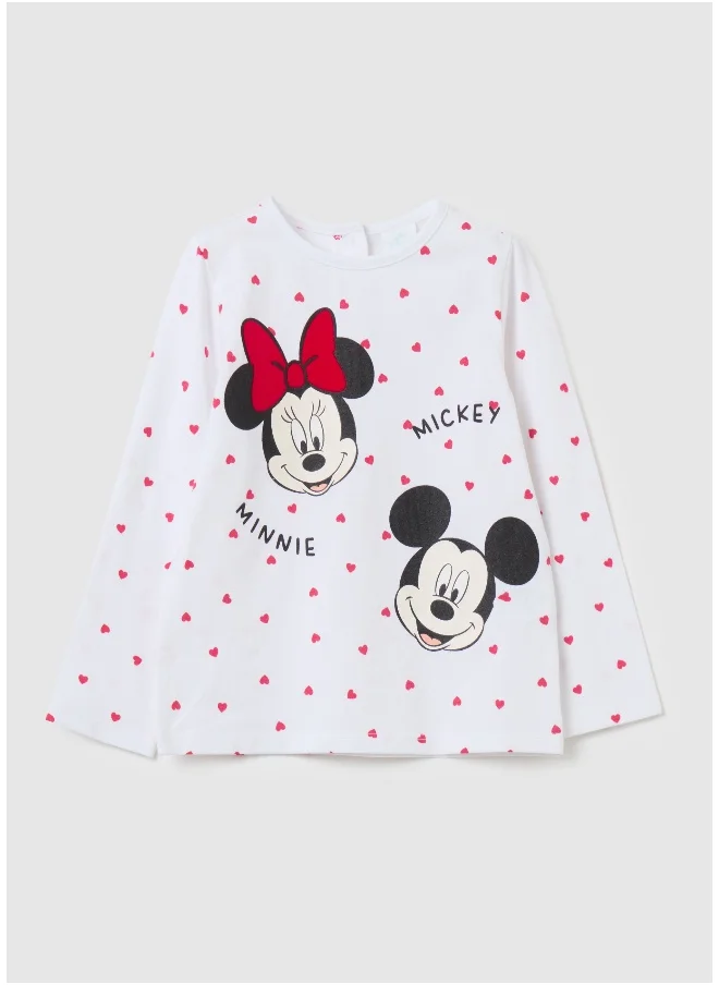Ovs Long-sleeved T-shirt with Minnie and Mickey Mouse print