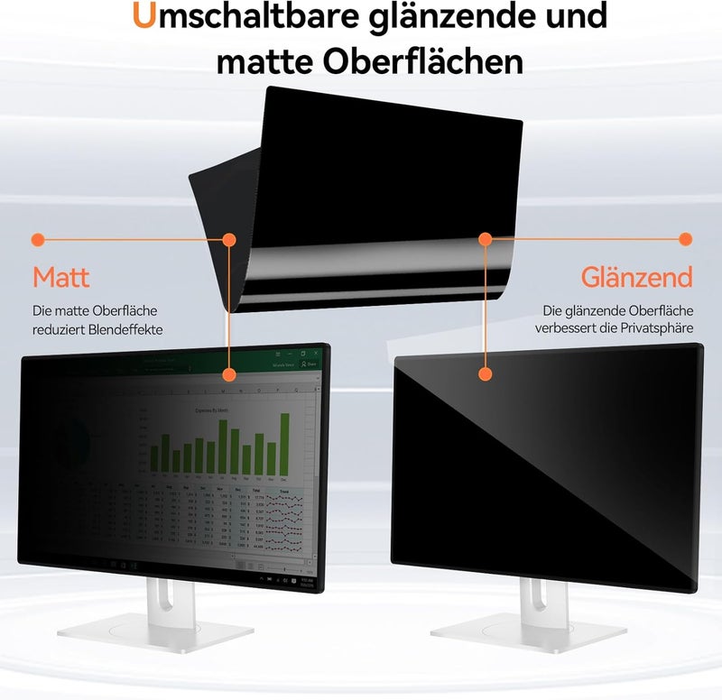Mamol Monitor Privacy Filter, Anti-Blue Light Filter, Removable Privacy Screen, Anti Blue Light Anti-Glare Screen Protector (Pack of 2) Monitor 32 Inch 16:9 - Image 5