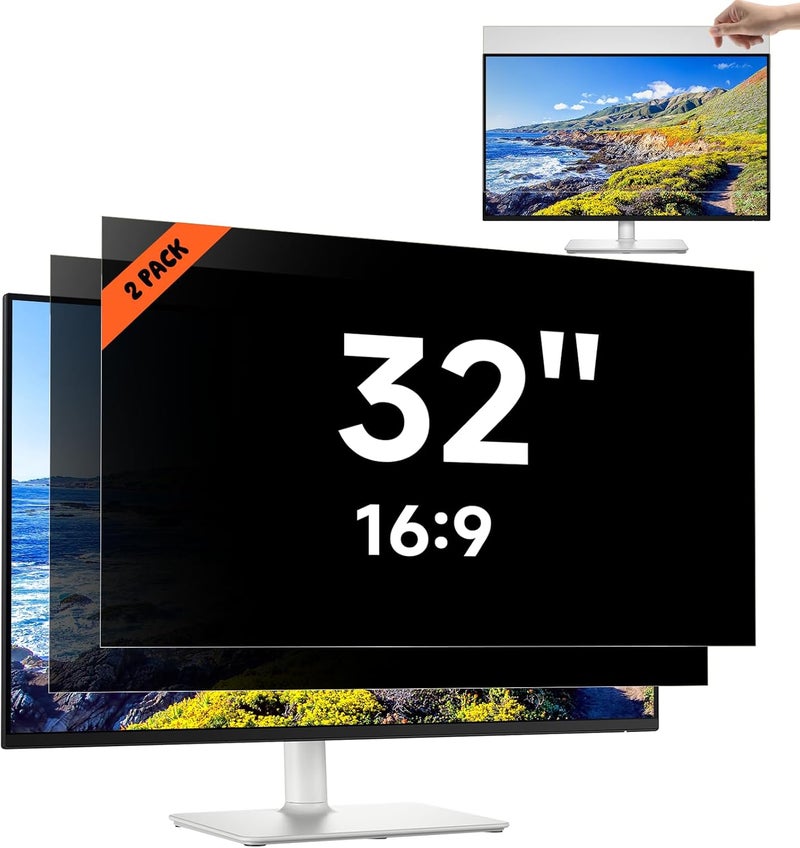 Mamol Monitor Privacy Filter, Anti-Blue Light Filter, Removable Privacy Screen, Anti Blue Light Anti-Glare Screen Protector (Pack of 2) Monitor 32 Inch 16:9 - Image 1