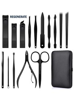 REGENERATE Stainless Steel Manicure Pedicure Nail Clippers Set  15 Piece Multi Colors  - Image 1