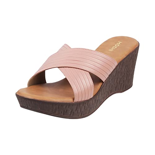 Mochi Women Pink Wedge Heel Slip-on UK/8 EU/41 (34-123) - Image 1