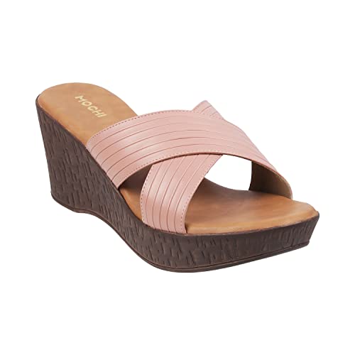 Mochi Women Pink Wedge Heel Slip-on UK/8 EU/41 (34-123) - Image 2