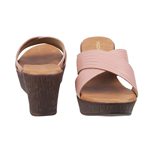 Mochi Women Pink Wedge Heel Slip-on UK/8 EU/41 (34-123) - Image 5
