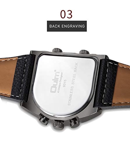 Oulm Men's Steampunk Skeleton Automatic Mechanical Alloy Stainless Steel Leather Watch CH164 - Image 4