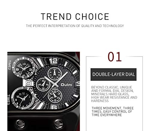 Oulm Men's Steampunk Skeleton Automatic Mechanical Alloy Stainless Steel Leather Watch CH164 - Image 2