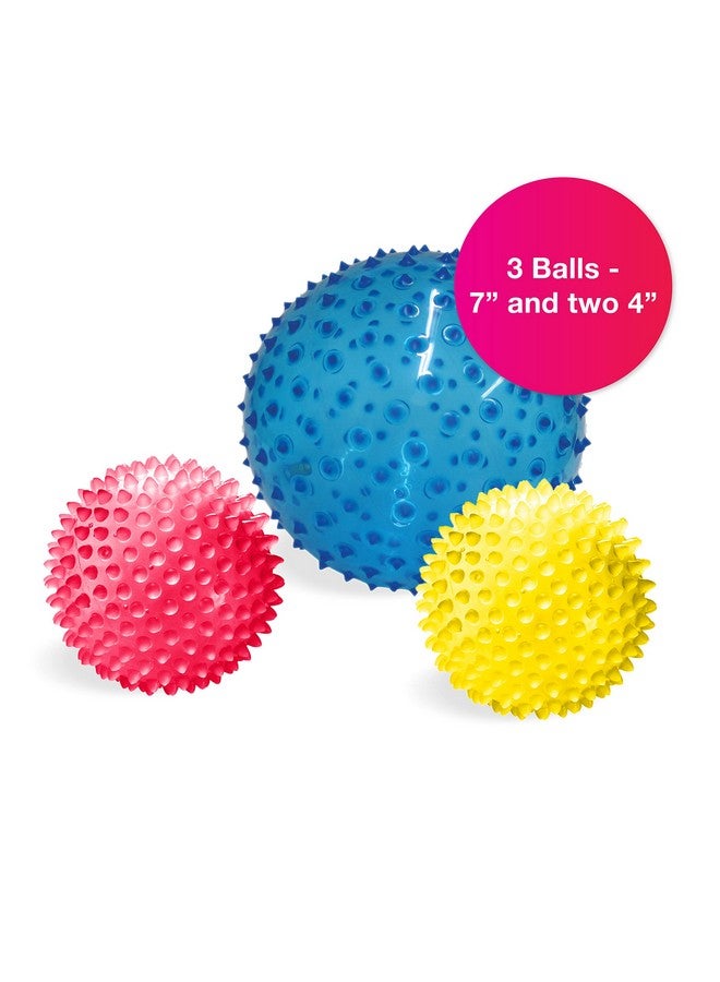 Edushape Original Sensory Balls - Pack of 3 Colorful Baby Balls and Toddler Ball; Enhances Gross Motor Skills for Kids 6 Months and Up - Image 2