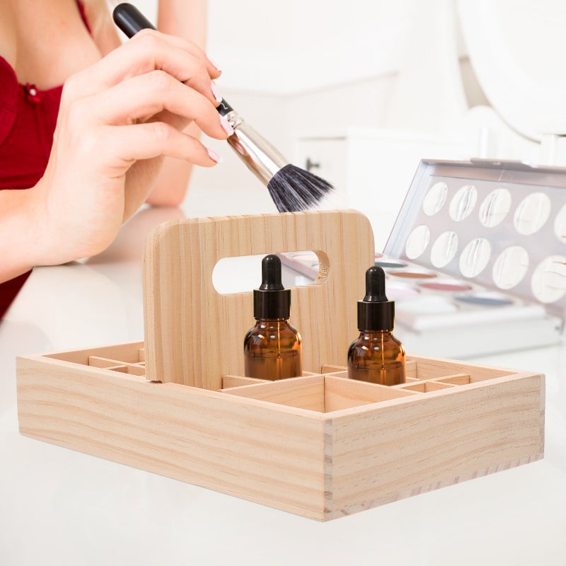 1Pc Bottle Stand Organizer Display Storage Box (Wood) - Image 4