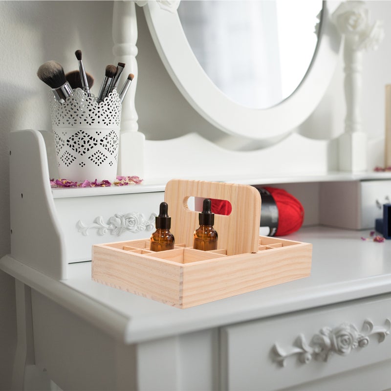 1Pc Bottle Stand Organizer Display Storage Box (Wood) - Image 5