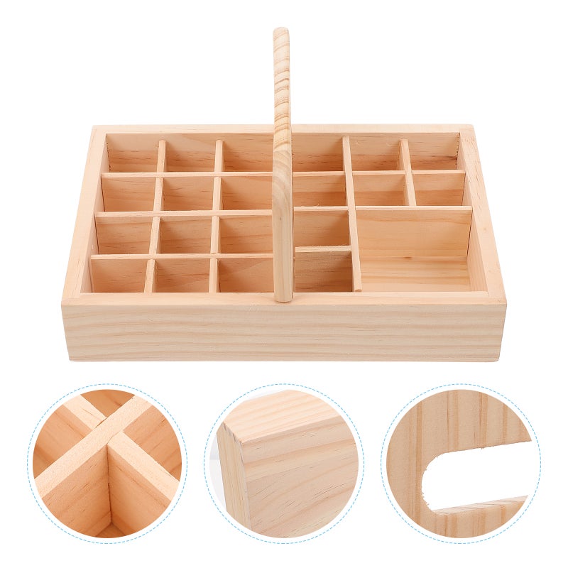 1Pc Bottle Stand Organizer Display Storage Box (Wood) - Image 3