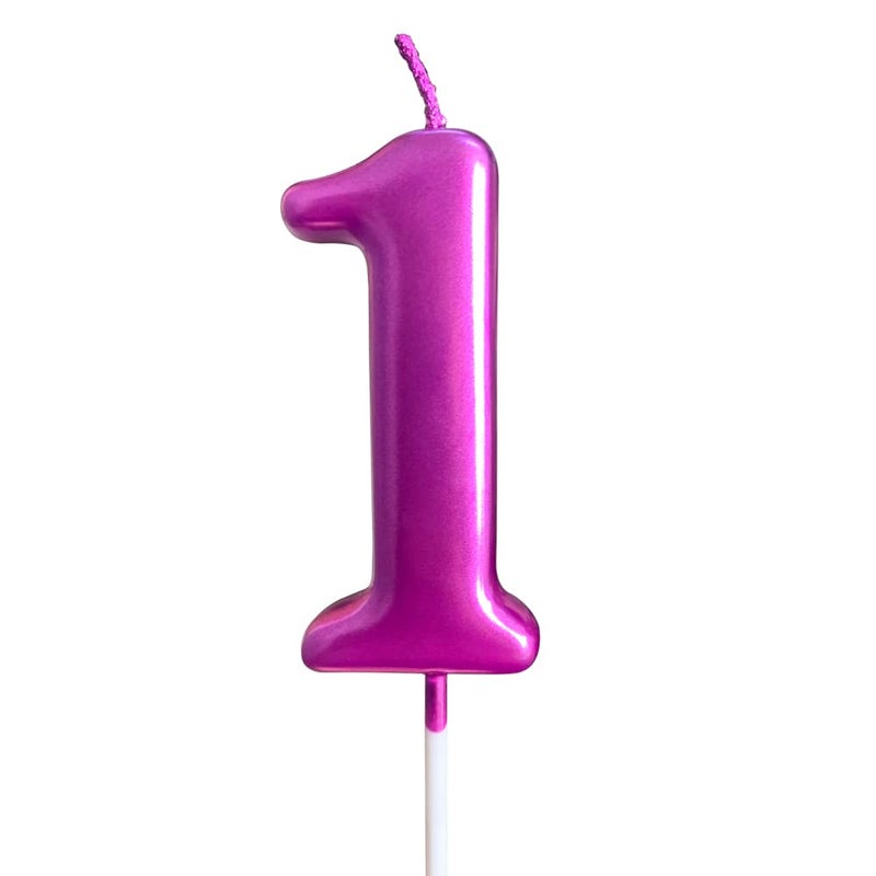 1st Birthday Candle First Year Purple Happy Birthday Number One Candles for Cake Topper Decoration for Party Kids Adults Numeral 1 10 100 11 21 16 14 12 18 13 11 91