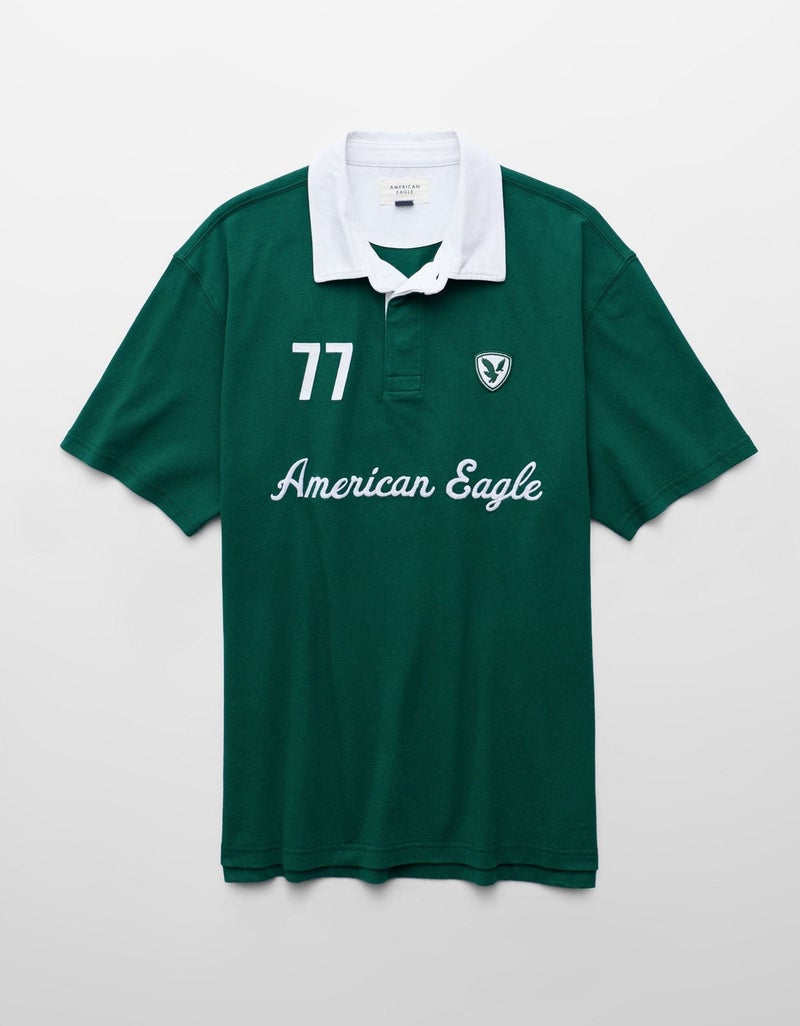 American Eagle AE Standard Fit Graphic Polo Shirt - Image 3