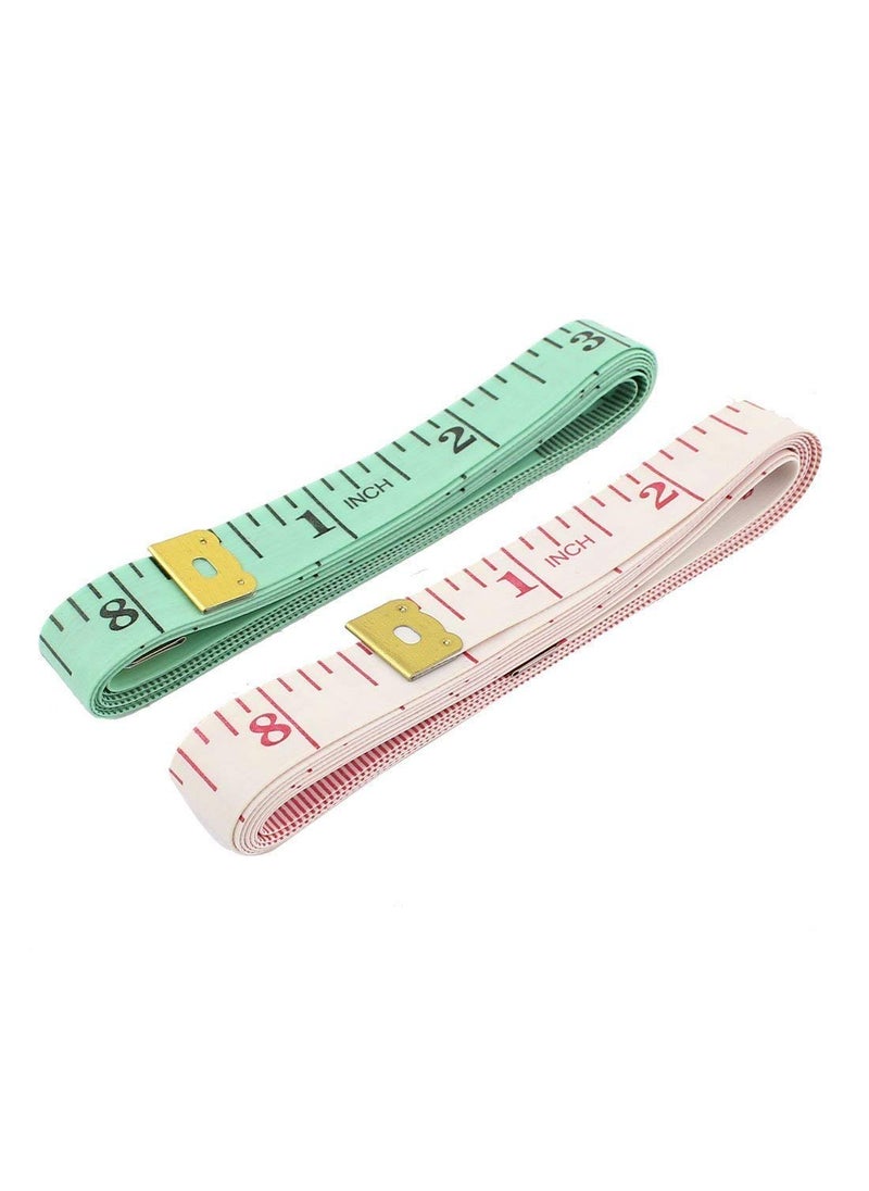 PMW pmw Body Measuring Ruler Sewing Cloth Tailor Measurement Tape Multicolour Pack of 2  - Image 1