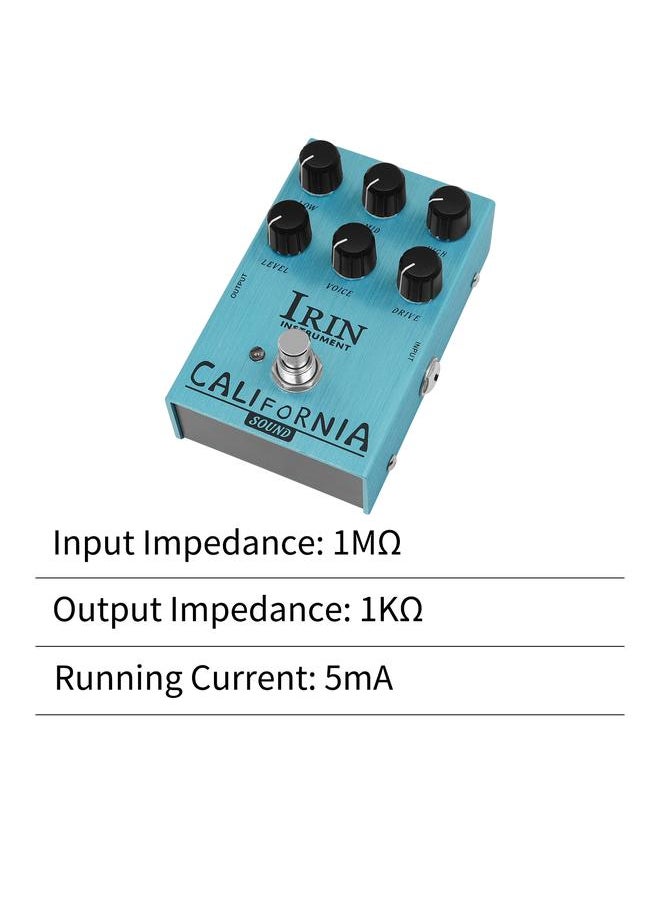 Thoraya IRIN Mini Guitar Effect Pedal VOX AC30 Speaker Simulator Cabinet Simulator Guitar Effector Pedal Speaker Simulation for Guitar Bass - California Sound (Light Blue)  - Image 3