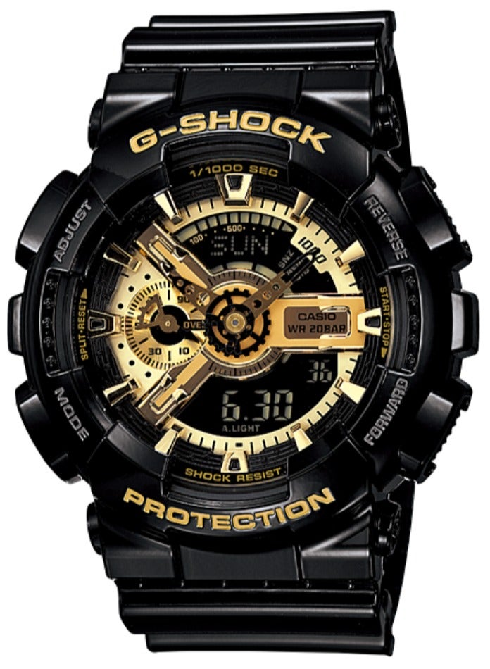 CASIO G-Shock Men's X-Large Combi GA110 Black/Gold Watch - Image 1