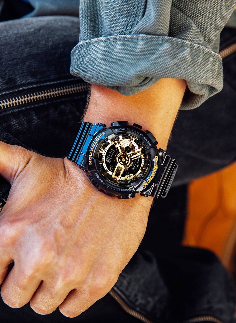 CASIO G-Shock Men's X-Large Combi GA110 Black/Gold Watch - Image 2